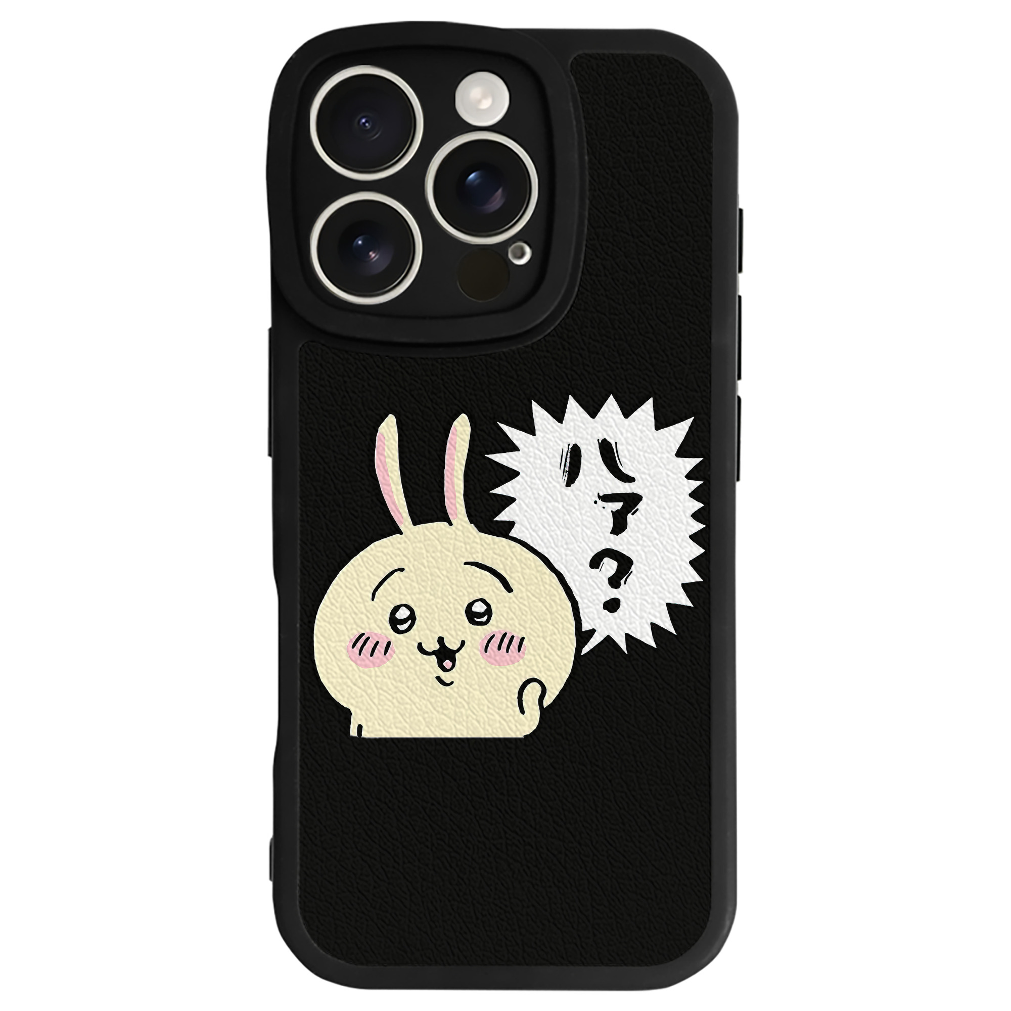 （画像用） ちいかわ うさぎ Chii-kawa usagi 【iPhone 16シリーズ対応】シリコンスマホケース（レザー調） 材質：シリコン